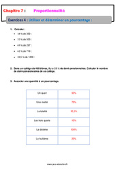 Utiliser et déterminer un pourcentage - Proportionnalité - Exercices avec correction : 9eme Harmos - PDF à imprimer