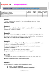 Utiliser et déterminer un pourcentage - Proportionnalité - Examen Evaluation, bilan, contrôle avec la correction : 9eme Harmos - PDF à imprimer