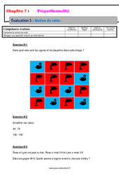 Notion de ratio - Proportionnalité - Examen Evaluation, bilan, contrôle avec la correction : 9eme Harmos - PDF à imprimer