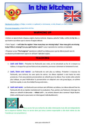 In the kitchen - Anglais - Lexique - Séquence complète : 4ème, 5ème Harmos - PDF à imprimer