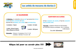 Les unités de mesures de durées - Cours, Leçon, trace écrite : 4ème Harmos - PDF gratuit à imprimer