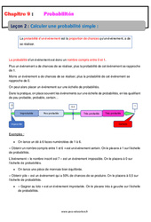 Calculer une probabilité simple - Cours : 9eme Harmos - PDF à imprimer