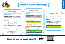 Utiliser un outil de tracé la règle - Cours, Leçon, trace écrite : 4ème Harmos - PDF gratuit à imprimer