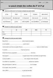 Passé simple - 2ème et  groupe - Exercices : 6ème Harmos - PDF à imprimer