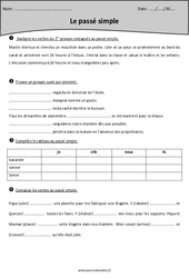 Passé simple - 1er groupe - Exercices : 6ème Harmos - PDF à imprimer