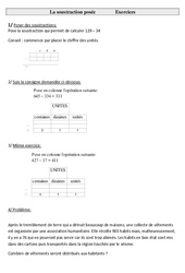 Soustraction posée - Exercices  : 5ème Harmos - PDF à imprimer