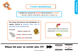 L'ordre alphabétique - Cours, Leçon, trace écrite : 4ème Harmos - PDF gratuit à imprimer