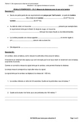 Mesure de distances avec le son et la lumière - Exercices avec les corrections : 10ème Harmos - PDF à imprimer