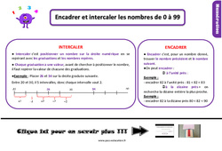 Encadrer et intercaler les nombres de 0 à 99 - Cours, Leçon, trace écrite : 4ème Harmos - PDF gratuit à imprimer