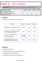 Calculer le périmètre d’une figure, dans différentes unités - Examen Evaluation, bilan, contrôle avec la correction : 9eme Harmos - PDF à imprimer