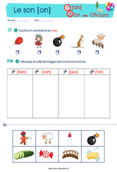 Le son [on] - Etude du code / les sons : 3eme, 4ème Harmos - PDF à imprimer