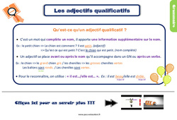 L'adjectif qualificatif - Cours, Leçon, trace écrite : 5ème Harmos - PDF gratuit à imprimer