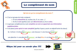 Le complément du nom - Cours, Leçon, trace écrite : 5ème Harmos - PDF gratuit à imprimer