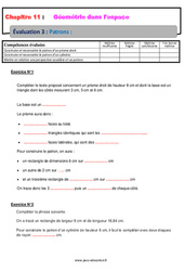 Patrons - Géométrie dans l’espace - Examen Evaluation, bilan, contrôle avec la correction : 9eme Harmos - PDF à imprimer