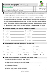 La lettre m devant m, b, p - Étude de la langue - Examen Evaluation avec les corrigés : 5ème Harmos - PDF à imprimer