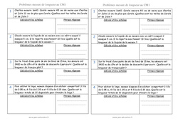 Mesure de longueur - Problèmes cm, m, km : 6ème Harmos - PDF à imprimer