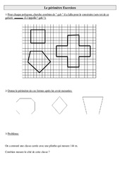 Périmètre - Exercices - Mesures : 5ème Harmos - PDF à imprimer