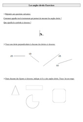 Angles droits - Exercices  : 5ème Harmos - PDF à imprimer