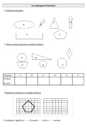 Polygones - Exercices  : 5ème Harmos - PDF à imprimer