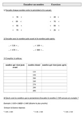 Encadrer un nombre - Exercices  : 5ème Harmos - PDF à imprimer