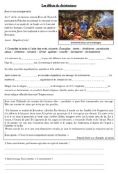 Les débuts du christianisme - Antiquité - Exercices - Fiches Document avec questionnaire et correction : 5ème Harmos - PDF à imprimer