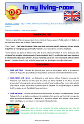 In my living - room - Anglais - Lexique - Séquence complète : 4ème, 5ème Harmos - PDF à imprimer