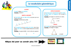 Vocabulaire géométrique - Cours, Leçon, trace écrite : 4ème Harmos - PDF gratuit à imprimer