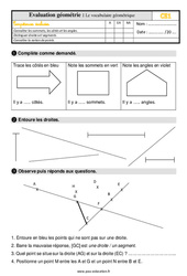 Vocabulaire de géométrie - Évaluation, bilan : 4ème Harmos - PDF à imprimer