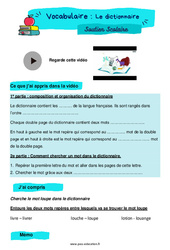 Le dictionnaire - Soutien scolaire pour les élèves en difficulté. : 6ème Harmos - PDF à imprimer