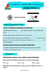 Chercher dans le dictionnaire - Soutien scolaire pour les élèves en difficulté. : 7ème Harmos - PDF à imprimer