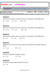 Construction d’un triangle quand on connait deux côtés et un angle - Examen Evaluation, bilan, contrôle avec la correction : 9eme Harmos - PDF à imprimer