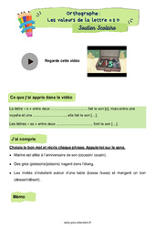 La valeur des lettres « s » ou « ss » - Soutien scolaire pour les élèves en difficulté. : 4ème Harmos - PDF à imprimer