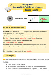 Conjugués, infinitifs et groupes - Soutien scolaire pour les élèves en difficulté. : 7ème Harmos - PDF à imprimer