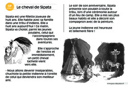 Le cheval de Sipata - Lecture compréhension - Histoire illustrée - Niveau 3 : 3eme Harmos - PDF à imprimer