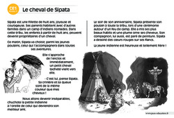 Le cheval de Sipata - Lecture compréhension - Histoire illustrée - Niveau 3 : 4ème Harmos - PDF à imprimer