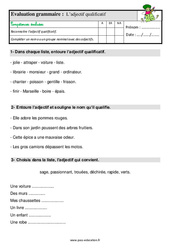 L’adjectif qualificatif - Étude de la langue - Examen Evaluation avec les corrigés : 4ème Harmos - PDF à imprimer