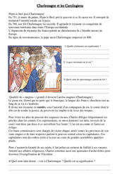 Charlemagne et les Carolingiens - Exercices - Moyen âge : 6ème Harmos - PDF à imprimer