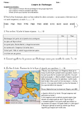 Charlemagne - Histoire - Moyen âge - Exercices : 6ème Harmos - PDF à imprimer