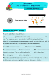 Lire un article du dictionnaire - Soutien scolaire pour les élèves en difficulté. : 6ème Harmos - PDF à imprimer