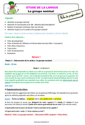 Séquence - Fiche de préparation Le groupe nominal - Étude de la langue - Séquence - Fiche de préparation : 5ème Harmos - PDF à imprimer