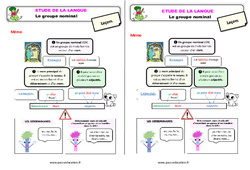 Le groupe nominal - Étude de la langue - Cours, Leçon : 5ème Harmos - PDF à imprimer