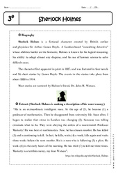 Sherlock Holmes - Lecture compréhension en anglais : 11ème Harmos - PDF à imprimer