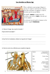 Chevaliers au Moyen Age - Exercices - Moyen âge : 6ème Harmos - PDF à imprimer