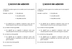 Pluriel des adjectifs - Cours, Leçon : 6ème Harmos - PDF gratuit à imprimer