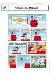 Comic strip- Fiches Peanuts - Lecture compréhension en anglais : 9eme Harmos - PDF à imprimer