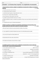 Fonctions liées à la phrase - Examen Contrôle  : 11ème Harmos - PDF à imprimer