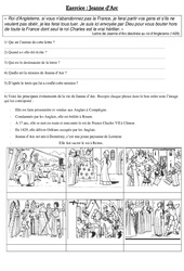 Jeanne d'Arc - Exercices - Moyen Age : 6ème Harmos - PDF à imprimer