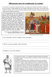 Affrontements en méditerranée, les croisades - Exercices - Moyen Age : 6ème Harmos - PDF à imprimer