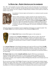 Le Moyen Age repères historiques pour les enseignants - Histoire - Moyen Age - : 6ème Harmos - PDF à imprimer