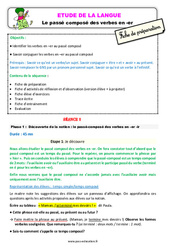 Le passé composé des verbes en - er - Étude de la langue - Fiche de préparation : 4ème Harmos - PDF à imprimer